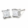 Thumbnail Image 1 of 1 CT. T.W. Princess-Cut Diamond Solitaire Earrings in 14K White Gold