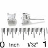 Thumbnail Image 2 of 1 CT. T.W. Princess-Cut Diamond Solitaire Earrings in 14K White Gold
