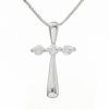 Thumbnail Image 1 of 1/7 CT. T.W. Diamond Three Stone Cross Pendant in 14K White Gold