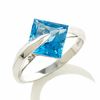 Thumbnail Image 0 of 8.0mm Square Blue Topaz Ring in 14K White Gold