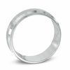 Thumbnail Image 1 of Men's 8.0mm Bevelled Milgrain Comfort Fit Wedding Band in 14K White Gold - Size 10