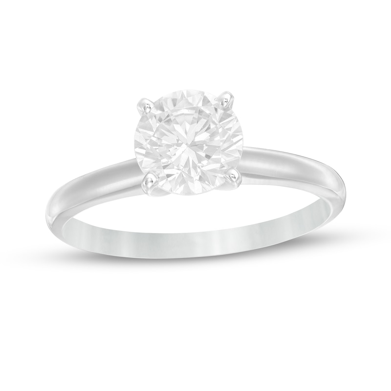 Main Image 1 of 1-1/5 CT. Certified Diamond Solitaire Engagement Ring in 14K White Gold (J/I1)