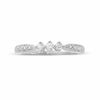 Thumbnail Image 1 of 1/6 CT. T.W. Diamond Three-Stone Milgrain Ring in 14K White Gold