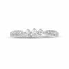 Thumbnail Image 0 of 1/6 CT. T.W. Diamond Three-Stone Milgrain Ring in 14K White Gold