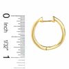 Thumbnail Image 2 of 3/4 CT. T.W. Baguette and Round Diamond Hoop Earrings in 14K Gold