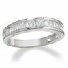 1 CT. T.W. Princess-Cut and Baguette Diamond Channel Band in 14K White Gold
