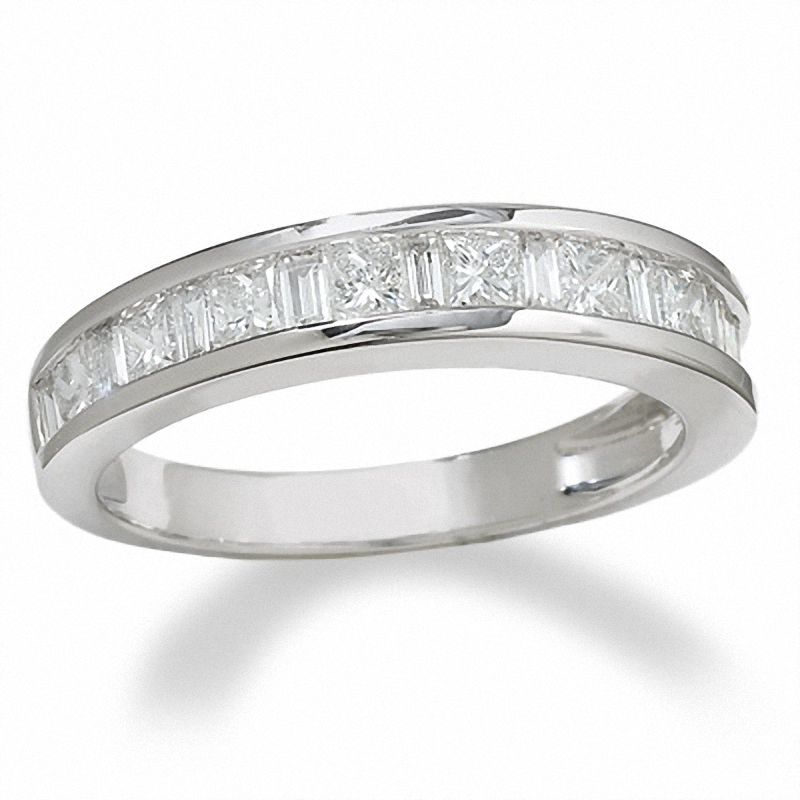 Baguette and Princess Cut Channel Set Band