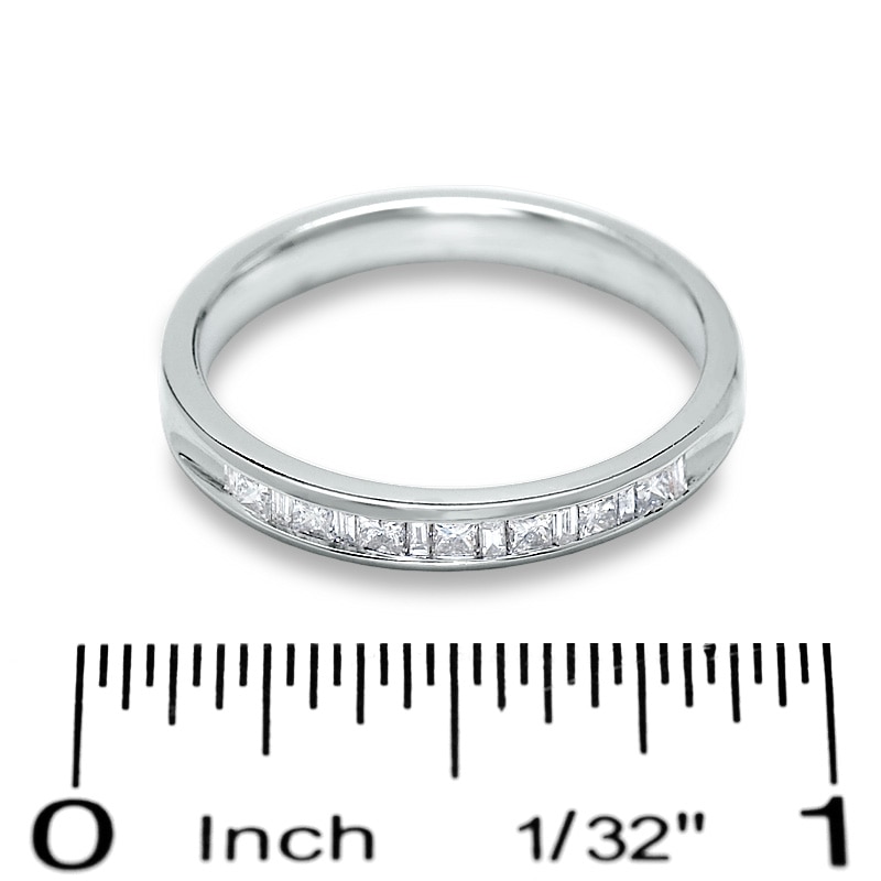 Main Image 3 of 1/4 CT. T.W. Princess-Cut and Baguette Diamond Band in 14K White Gold