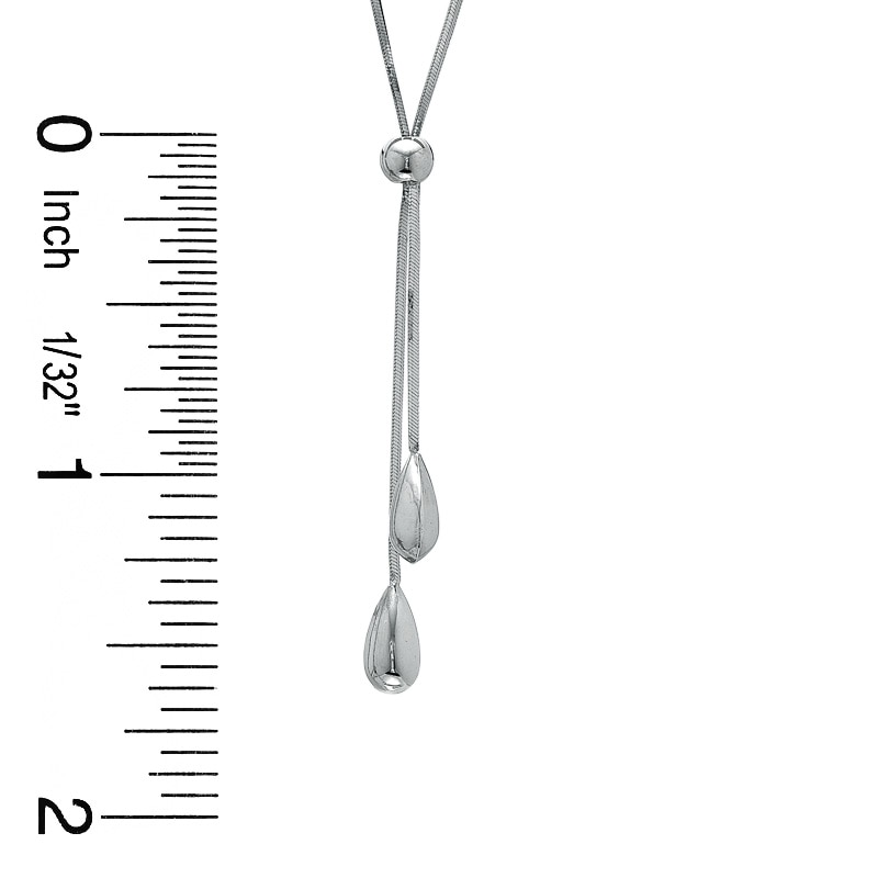 Main Image 2 of Diamond-Cut Polished Snake Lariat Necklace in 14K White Gold - 17"