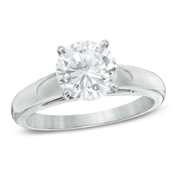 2 CT. Certified Diamond Solitaire Engagement Ring in 14K White Gold (J/I2)