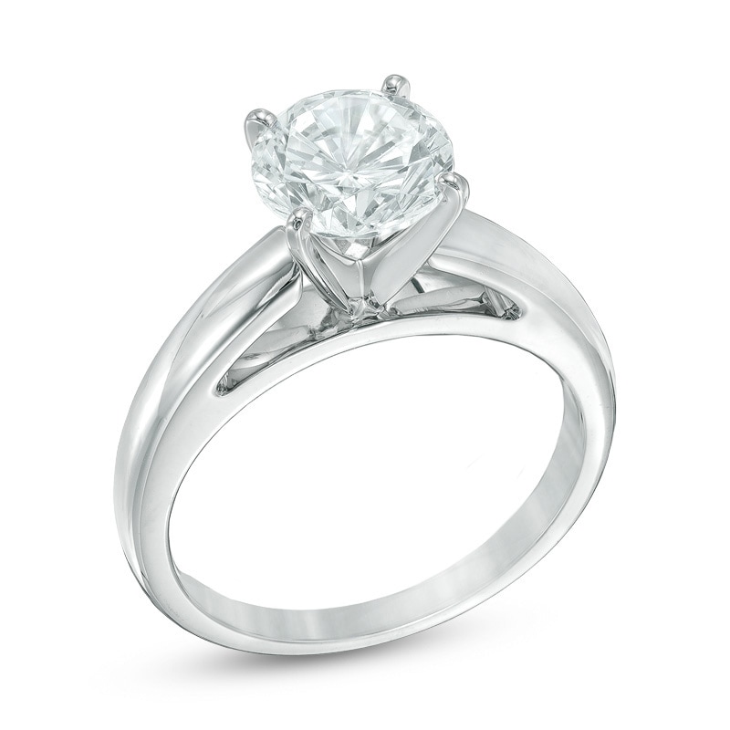 2 CT. Certified Diamond Solitaire Engagement Ring in 14K White Gold (J/I2)