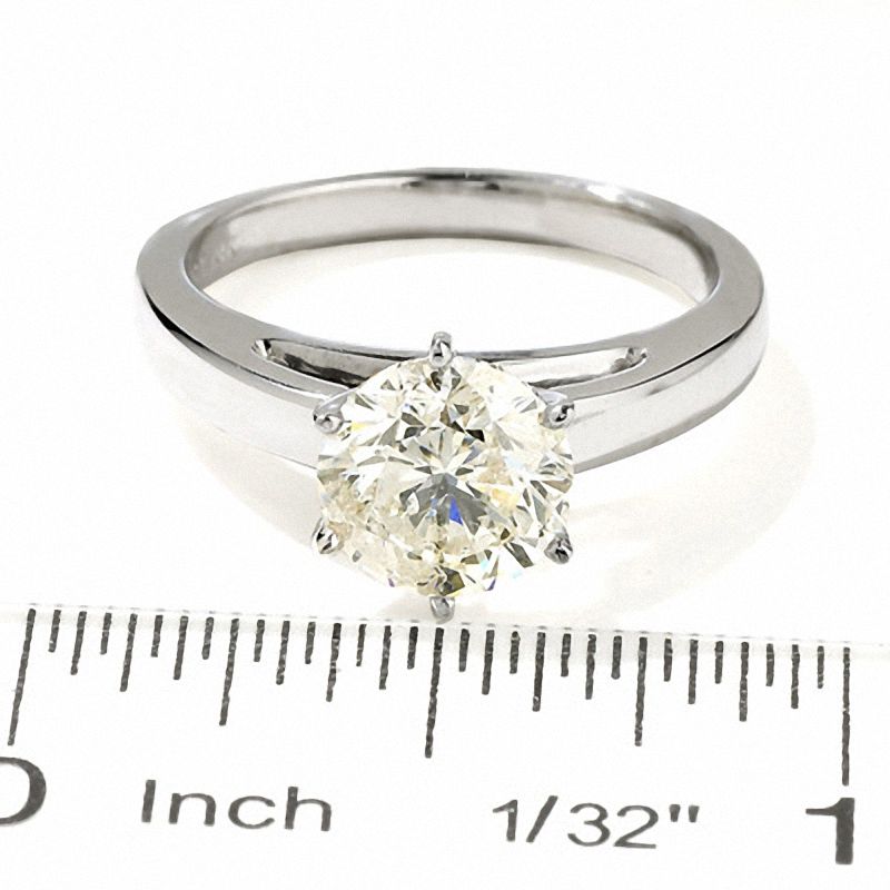 2 CT. Certified Diamond Solitaire Engagement Ring in 14K White Gold (J/I2)