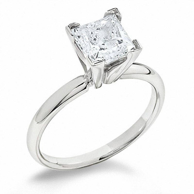 2Ct Princess Cut Diamond 14K Solid White Gold Wedding Band Engagement Ring
