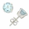 Thumbnail Image 1 of 7.0mm Aquamarine Stud Earrings in 14K White Gold