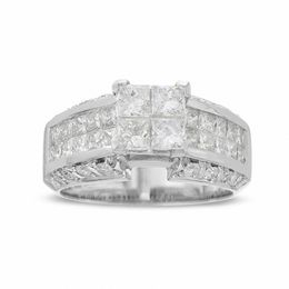 2-3/4 CT. T.W. Princess-Cut Composite Diamond Ring in 14K White Gold