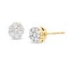 Thumbnail Image 0 of 1/4 CT. T.W. Diamond Flower Earrings in 14K Gold