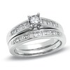 Thumbnail Image 0 of 1 CT. T.W. Princess-Cut Diamond Bridal Set in 14K White Gold