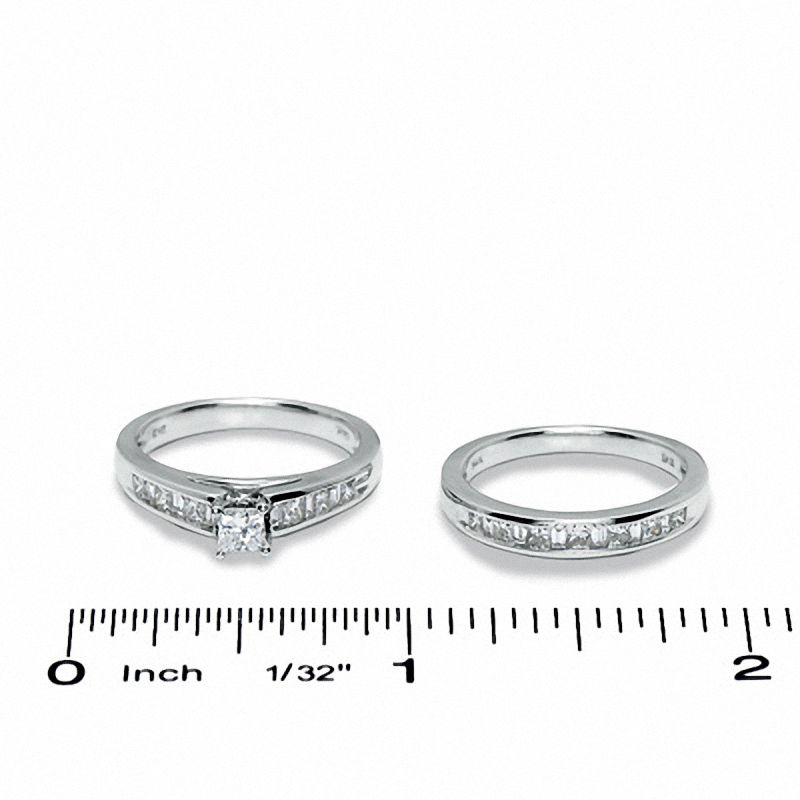 1 CT. T.W. Princess-Cut Diamond Bridal Set in 14K White Gold