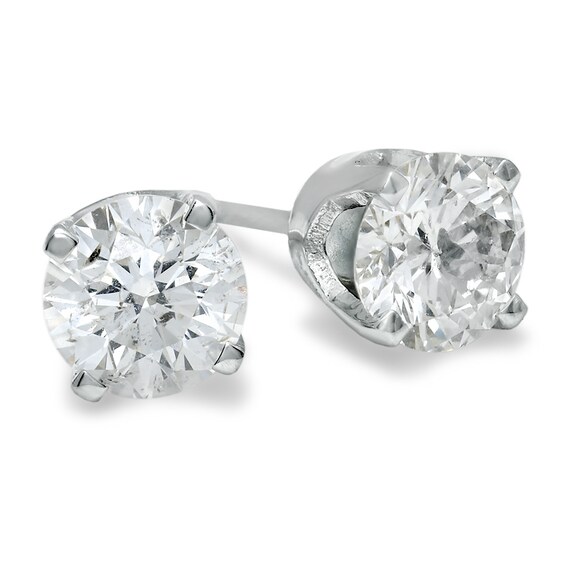 2 CT. T.W. Diamond Solitaire Earrings in 14K White Gold 2 CT. T.W. Diamond Solitaire Earrings in 14K White Gold