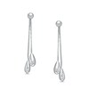 Double Tear Drop Earrings in 14K White Gold