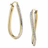 Thumbnail Image 0 of Diamond Fascination™ Wave Hoop Earrings in 14K Gold