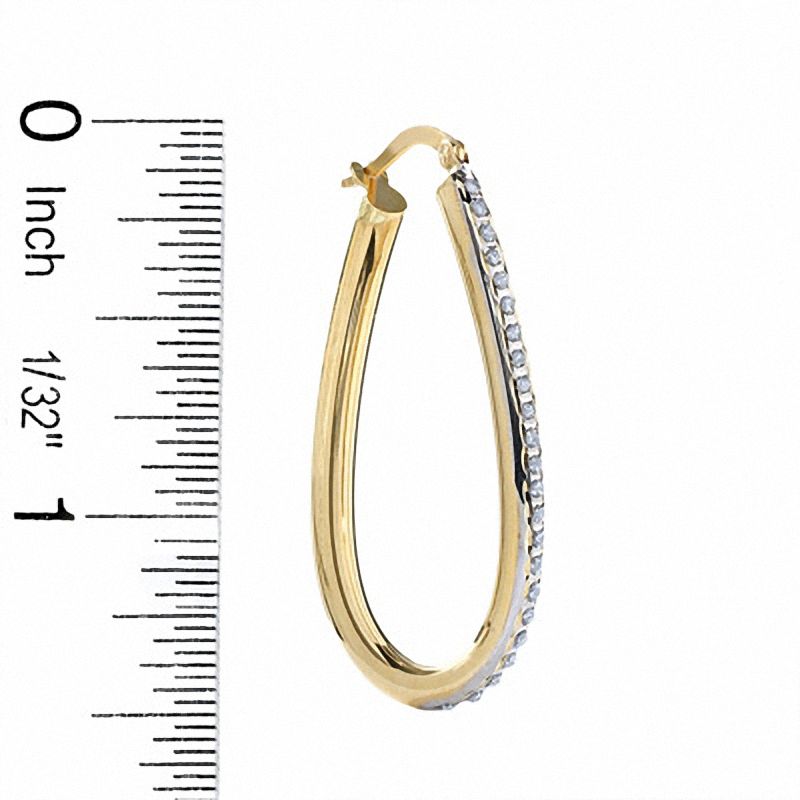 Diamond Fascination™ Wave Hoop Earrings in 14K Gold
