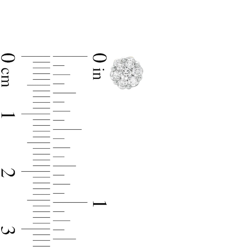 Main Image 2 of 1/2 CT. T.W. Diamond Flower Earrings in 14K Gold