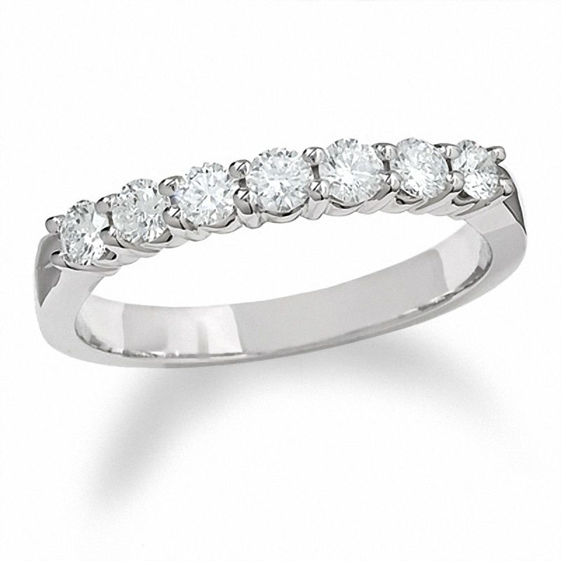 1/2 CT. T.W. Certified Colorless  Diamond Seven Stone Band in 18K White Gold