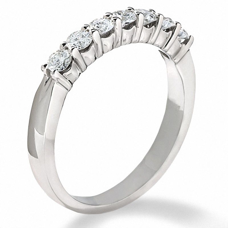 Main Image 2 of 1/2 CT. T.W. Certified Colorless  Diamond Seven Stone Band in 18K White Gold