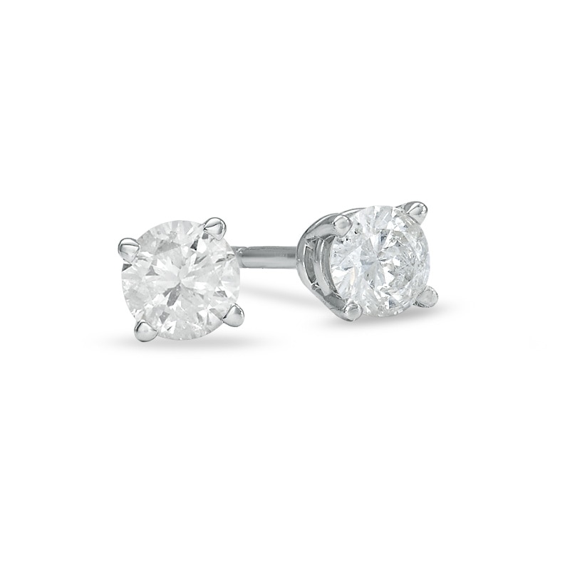 Main Image 1 of 3/8 CT. T.W. Diamond Solitaire Stud Earrings in 14K White Gold (J/I3)