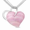 Thumbnail Image 1 of Pink Mother-of-Pearl Heart Pendant in Sterling Silver