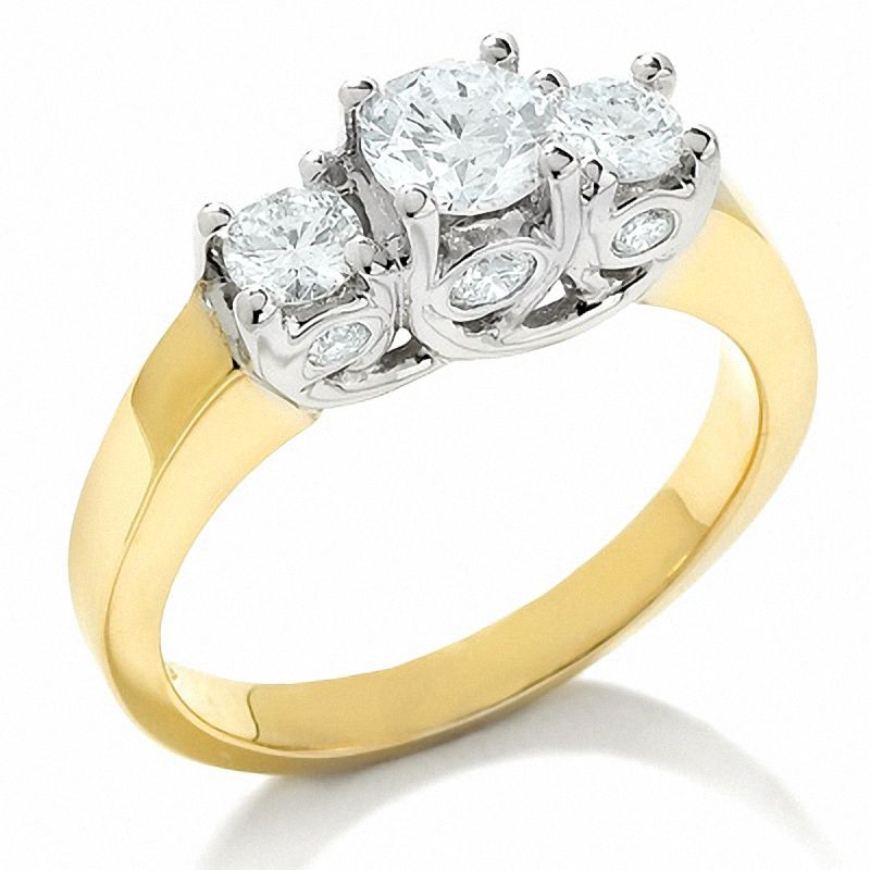 1-1/5 CT. T.W. Diamond Three Stone Ring in 14K Gold