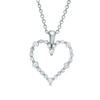 Thumbnail Image 1 of 1/4 CT. T.W. Certified Colourless Diamond Heart Pendant in 14K White Gold