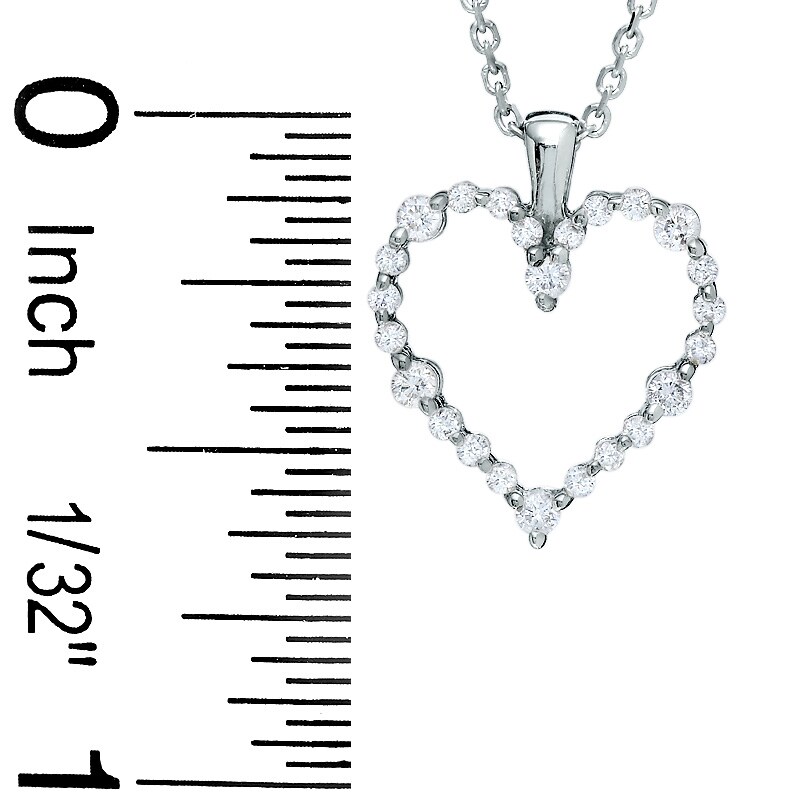 Main Image 2 of 1/4 CT. T.W. Certified Colourless Diamond Heart Pendant in 14K White Gold