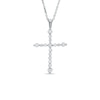 Thumbnail Image 1 of 1/2 CT. T.W. Colourless Diamond Prong Cross Pendant in 14K White Gold