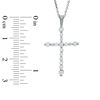 Thumbnail Image 2 of 1/2 CT. T.W. Colourless Diamond Prong Cross Pendant in 14K White Gold