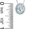 Thumbnail Image 2 of Oval Aquamarine Pendant in 14K White Gold with Diamond Accents