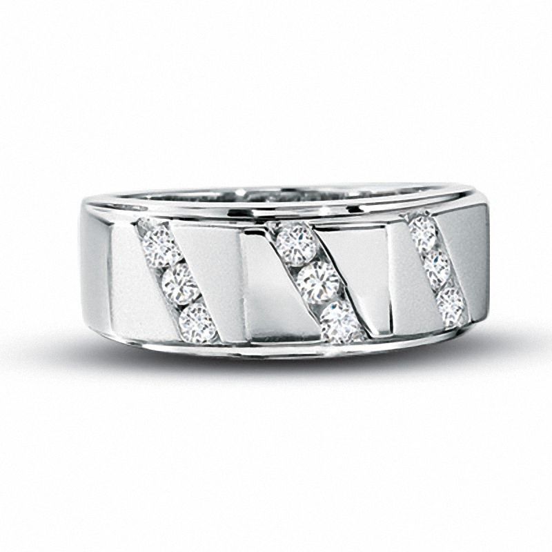 Main Image 1 of Men's 1/2 CT. T.W. Diamond Band in 14K White Gold