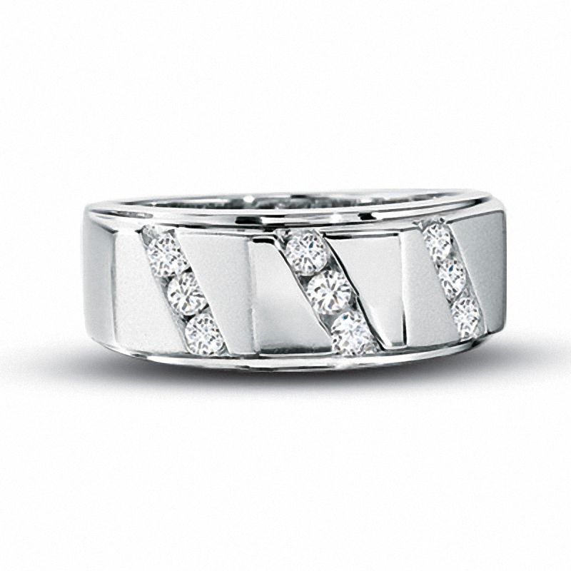 Men's 1/2 CT. T.W. Diamond Band in 14K White Gold