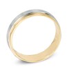 Thumbnail Image 1 of Men's 6.0mm Hammered Comfort Fit Wedding Band in 14K Two-Tone Gold - Size 10