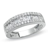 Thumbnail Image 1 of 3/4 CT. T.W. Baguette and Round Channel Diamond Band in 14K White Gold
