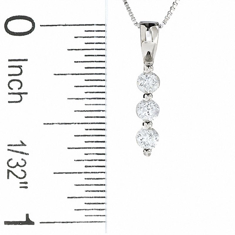 1/4 CT. T.W. Diamond Three Stone Pendant in 14K White Gold