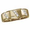 Thumbnail Image 0 of Men's 1/4 CT T.W. Diamond Triple Diagonal Satin Band in 14K Gold