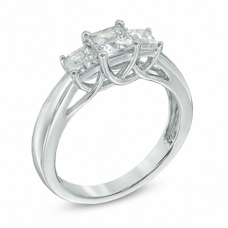 1 CT. T.W. Princess-Cut Diamond Three Stone Ring in 14K White Gold