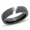 Thumbnail Image 1 of Men's Black Titanium Diagonal Tension Band with Diamond Accent - Size 10.5