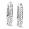 Diamond Fascination™ Small Oval Hoop Earrings in 14K White Gold