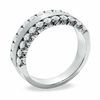 Thumbnail Image 1 of 1 CT. T.W. Diamond Double Row Satin center Band in 14K White Gold