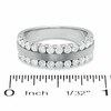 Thumbnail Image 2 of 1 CT. T.W. Diamond Double Row Satin center Band in 14K White Gold