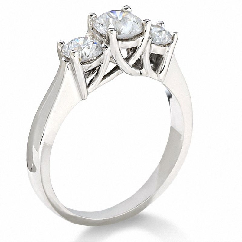 Main Image 2 of 1-1/2 CT. T.W. Diamond Three Stone Ring in 14K White Gold