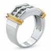 Thumbnail Image 1 of Men's 1 CT. T.W. Diamond Double Row Band in 10K Two-Tone Gold